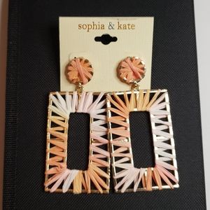 Sophia and Kate pink rectangle earrings